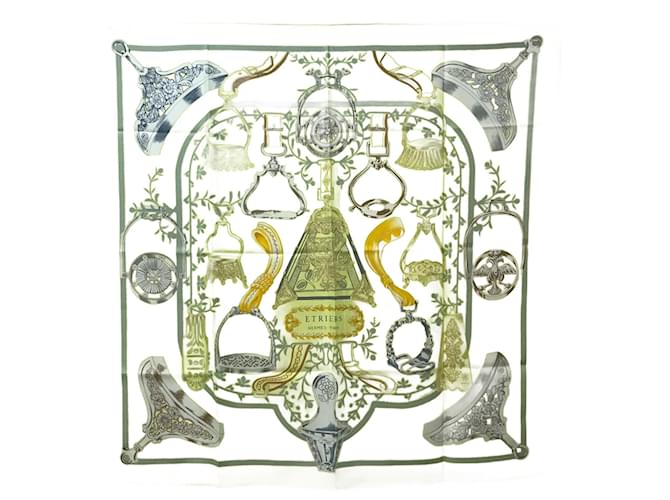 Hermès Hermes ETRIERS Yellow Scarf Cloth  ref.1470484