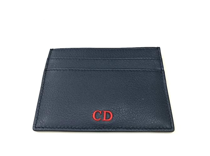 Christian Dior Dior Homme Navy Leather Card Case Navy blue  ref.1470490
