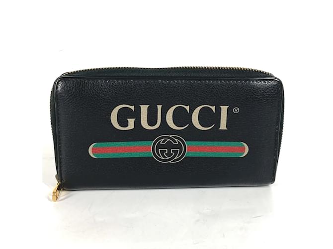 Gucci Black Leather Long Wallet  ref.1470572