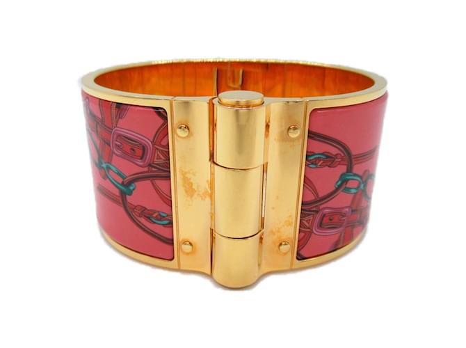 Hermès Hermes Charniere Bangle in Pink Gold Plated Enamel  ref.1470640