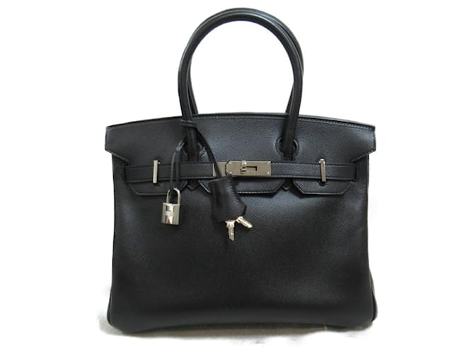 Sac à main Hermès Birkin 30 noir Cuir  ref.1470649