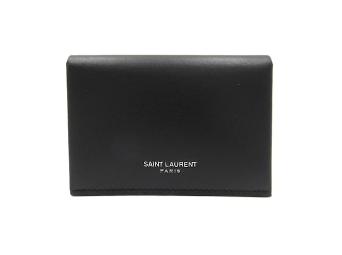 Carteira de couro preto Saint Laurent  ref.1470697