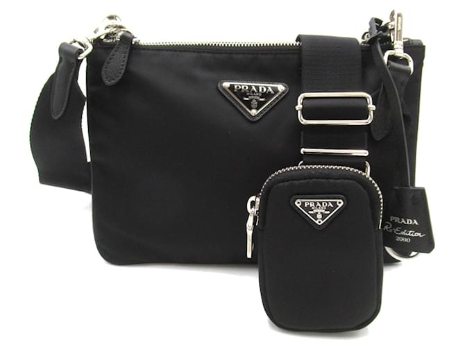 Sac à épaule en nylon noir Prada  ref.1470732