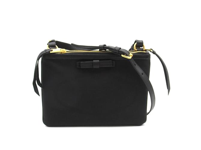 Borsa a spalla in tela nera Prada Nero  ref.1470737