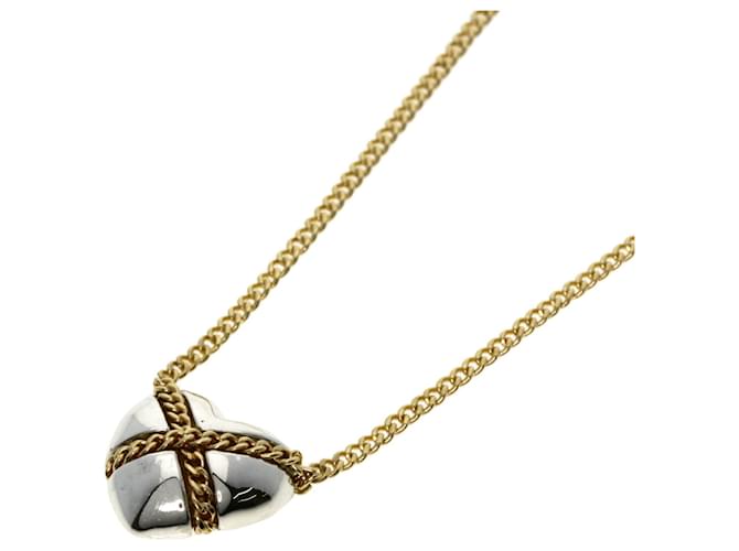 Tiffany & Co Tiffany Chain Cross Heart Necklace Silver Yellow gold  ref.1470835