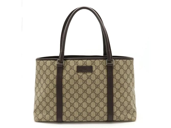 Gucci GG Supreme Plus Tote Bag Braun Beige Khaki Dunkelbraun Leinwand  ref.1470880