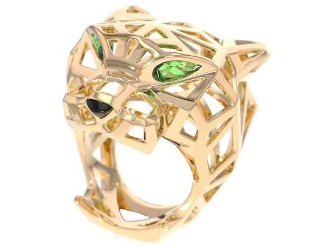 Cartier Panthere de Tsavorite Garnet Onyx Band Ring Yellow gold  ref.1470934