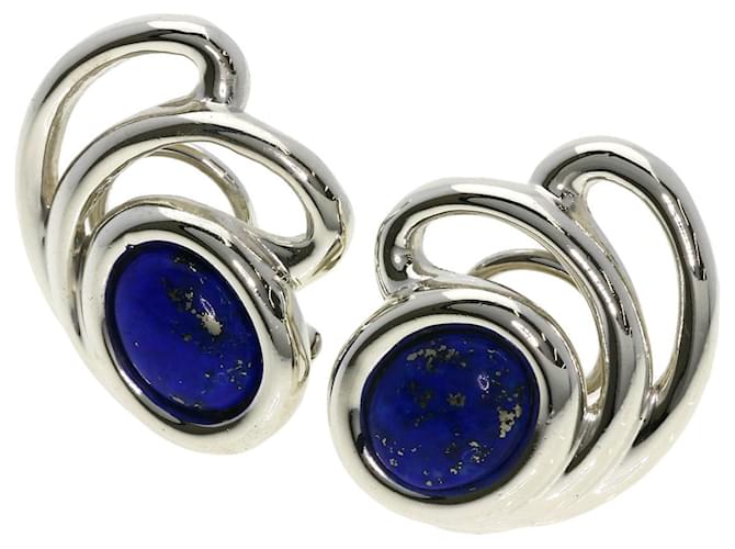 Silberne Clip-Ohrringe aus Lapislazuli von Tiffany & Co. Geld  ref.1471052