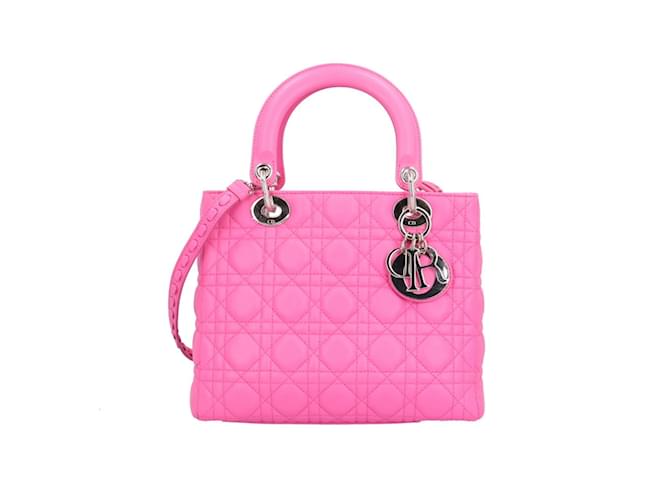 Sac à épaule Lady Cannage de Christian Dior Rose  ref.1471115