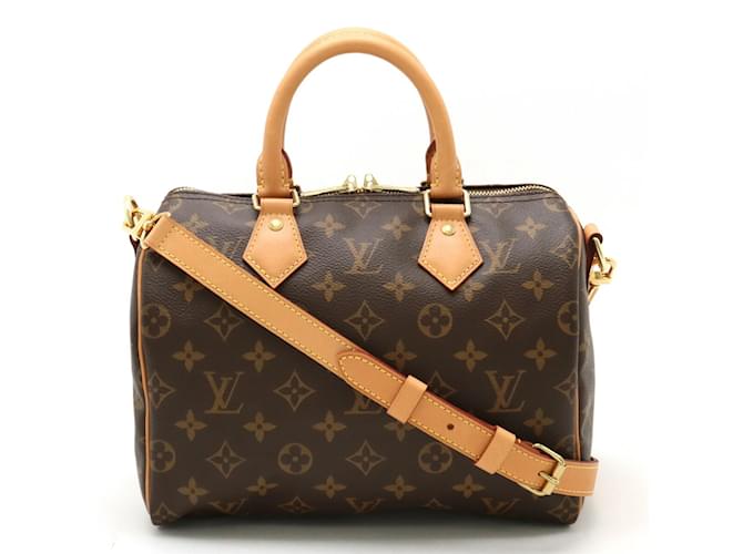 Louis Vuitton Monogram Speedy Bandoleer 25 Handbag Brown Patent leather  ref.1471157