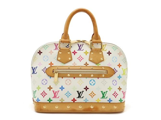 Borsa Alma Monogramma Multicolore Louis Vuitton Bianco Plastica  ref.1471159