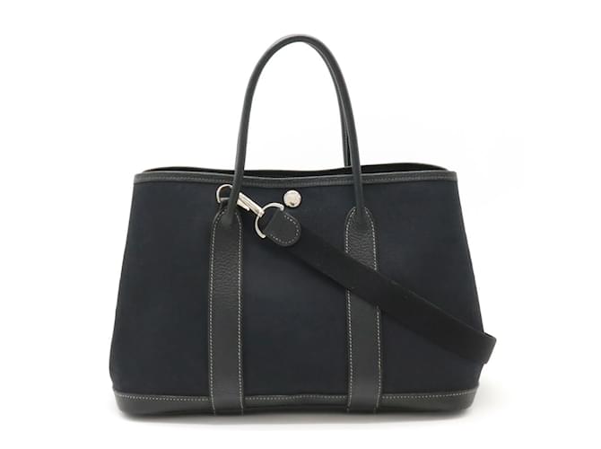 Hermès Hermes Garden TPM Tote Bag Black Leather Cloth  ref.1471165