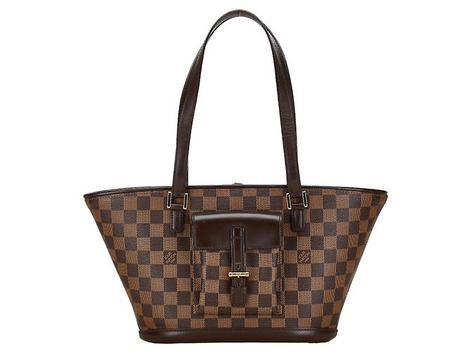 Louis Vuitton Damier Manosque PM Tote Bag Braun Leder Kunststoff 