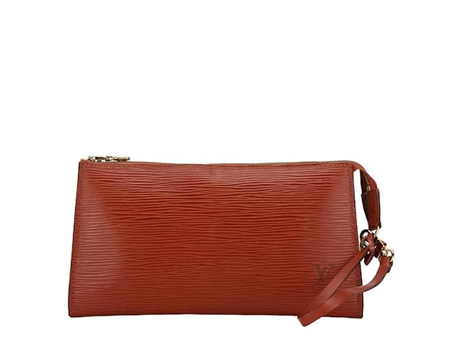 Pochette Accessoire Epi Louis Vuitton Cuir Marron  ref.1471212