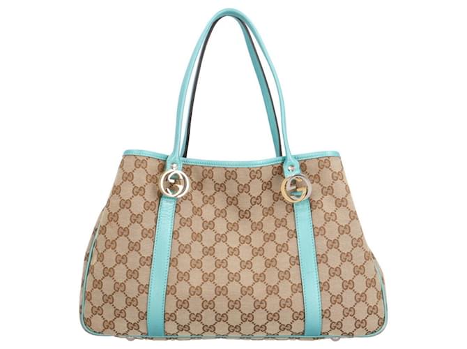 Sac fourre-tout en toile GG Gucci Beige  ref.1471285