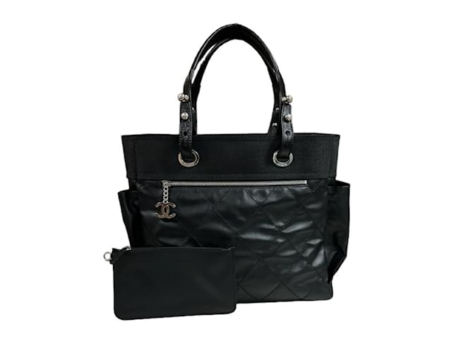 Sac fourre-tout GM Chanel Paris Biarritz Toile Noir  ref.1471291