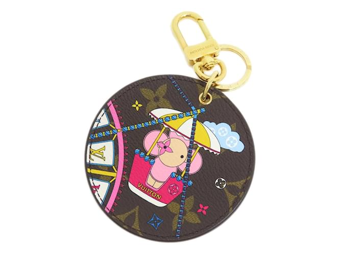 Louis Vuitton Portecle Illustre Vivienne Keychain Brown Pink Patent leather  ref.1471396