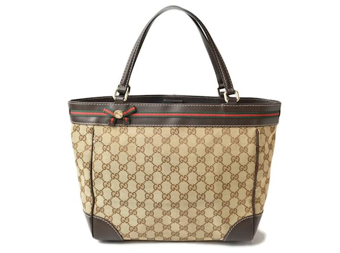 Gucci GG Canvas Tote Bag Brown Beige Cloth  ref.1471457