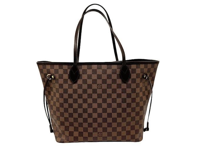 Neverfull Louis Vuitton Damier Canvas Tote Bag Brown Damier ebene Cloth  ref.1471481