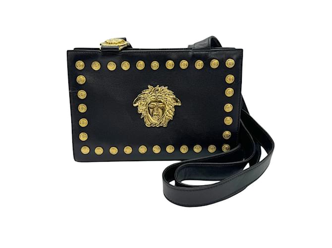 Bolsa de ombro de couro Medusa Gianni Versace Preto  ref.1471482