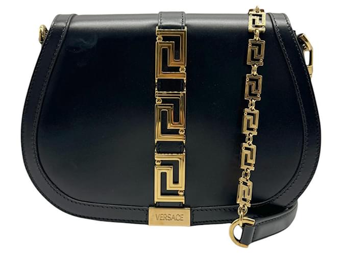 Sac à épaule en cuir noir Versace  ref.1471490