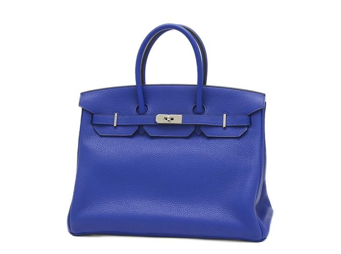 Bolso Hermès Birkin 35 en azul eléctrico