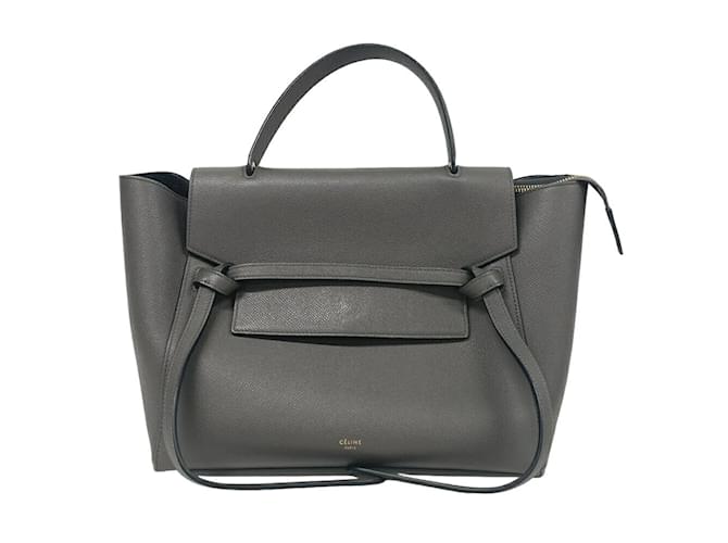 Céline Borsa a cintura in pelle grigia Celine Marrone  ref.1471590