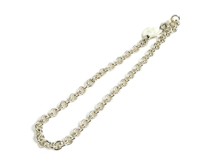 Collana in argento 925 Tiffany & Co. con etichetta ovale di ritorno  ref.1471694