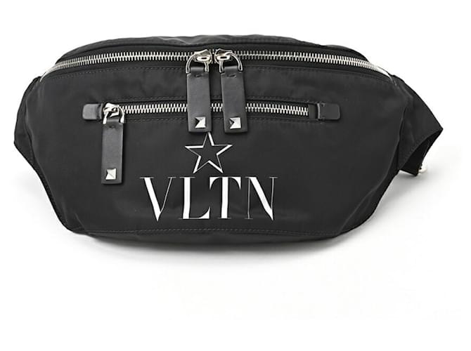 ショルダーバッグ VALENTINO VLTN BELT BAG Valentino Garavani Vltn Leather Belt Bag - Black,White