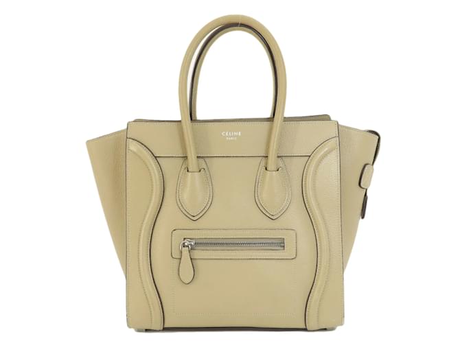 Céline Celine Luggage Micro Tote Tasche Beige Leder  ref.1471756