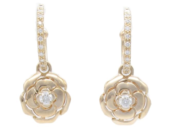 Classique Boucles d'oreilles en diamant Camélia de Chanel Or rose  ref.1471883