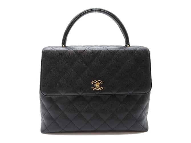 Sac à main Chanel Matelassé en cuir caviar noir  ref.1471920