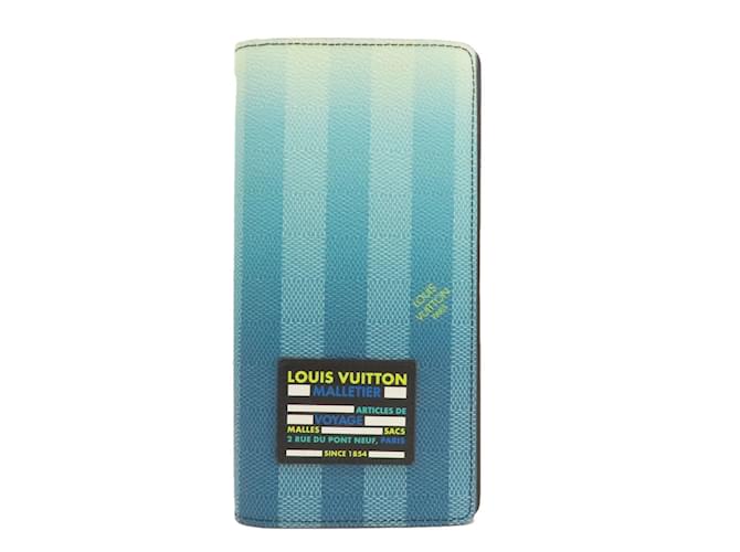 Louis Vuitton M81318 Portefeuille Brazza Blue Long Wallet Cloth  ref.1471944