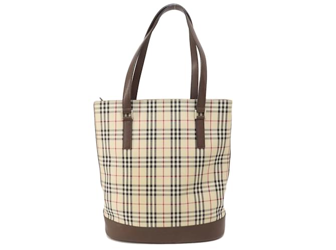 Sac fourre-tout Burberry Nova Check Toile Marron  ref.1471979