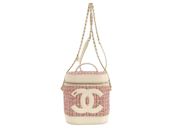 Bolso de hombro Vanity de Chanel en tweed Blanco  ref.1472079