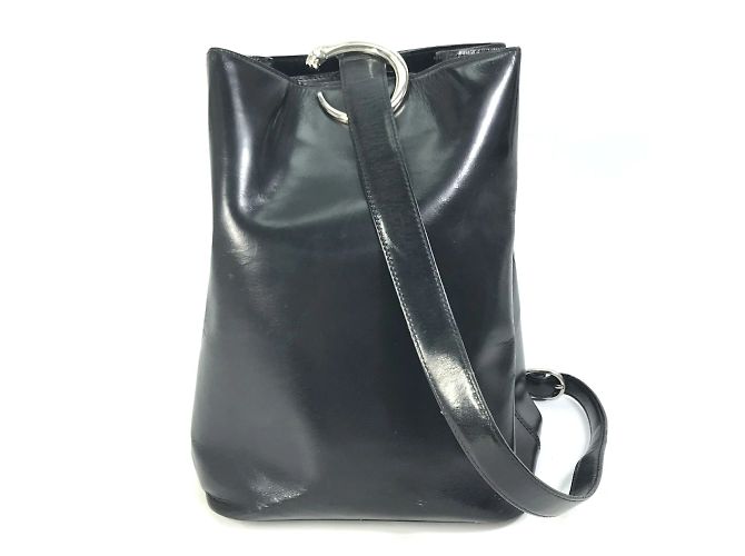 Borsa a spalla in pelle nera Cartier Nero