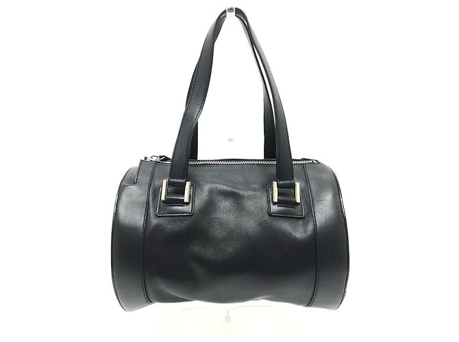 Bulgari Bolsa de couro preto Bvlgari