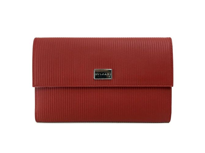 Bulgari Bvlgari Mirerigue Multi Case Passport Travel Case Red