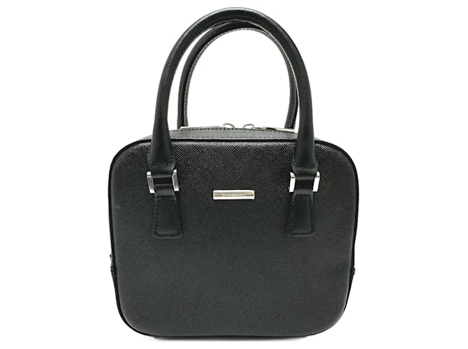 Burberry Handtasche mit Karomuster in Schwarz Leder  ref.1472159