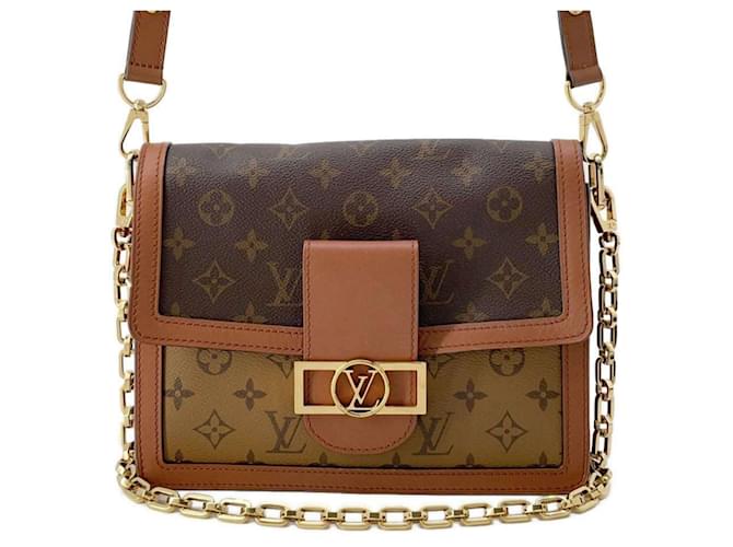 Dauphine MM Schultertasche Monogramm Reverse Louis Vuitton Schwarz  