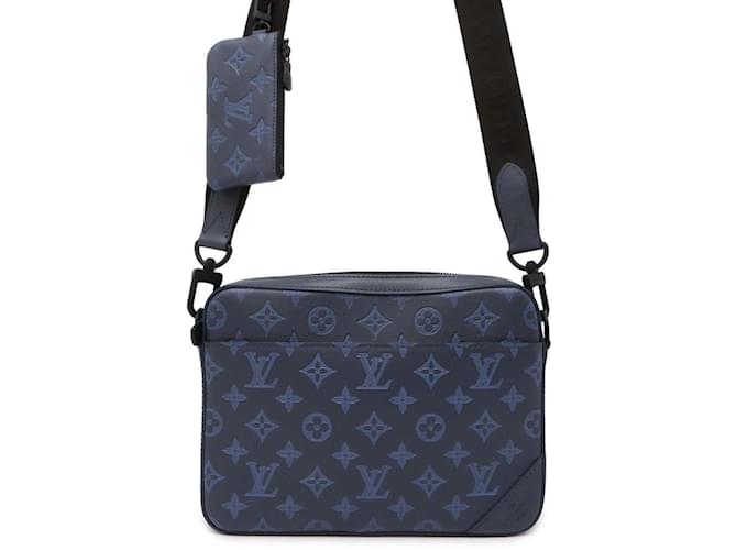 Borsa a Spalla Monogram Shadow Louis Vuitton Blu navy Panno  ref.1472316