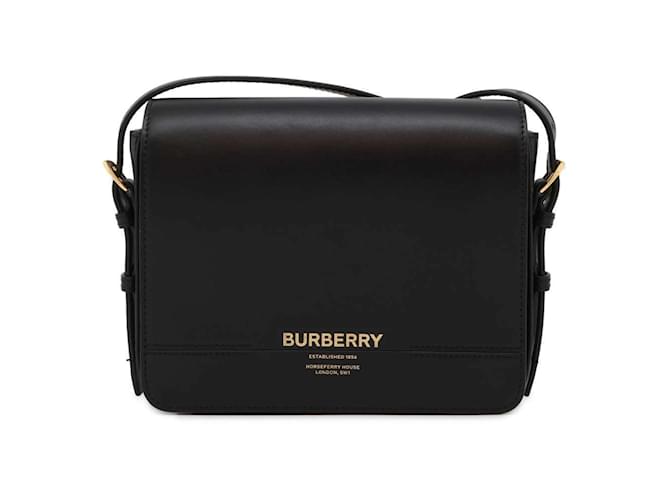 Bolsa de ombro de couro preto Burberry  ref.1472328