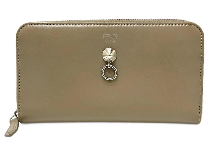 Fendi Beige Leather Long Wallet