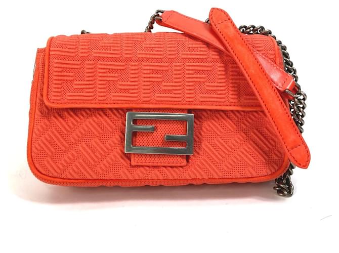 Sac à bandoulière à double chaîne Fendi 8BR793 Rouge  ref.1472366