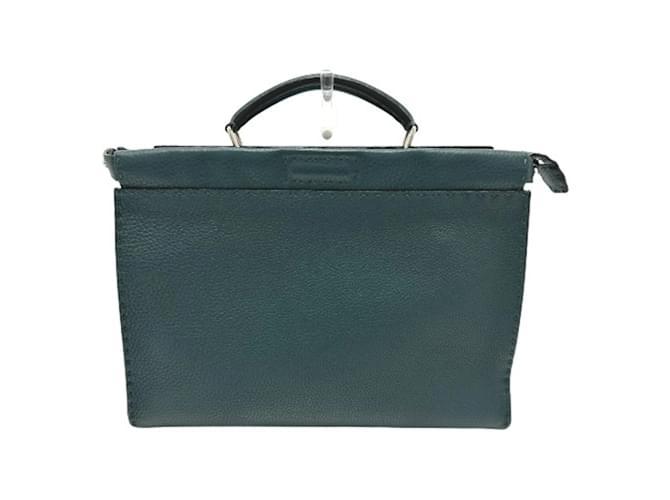 Sac à main d'affaires Fendi 7VA406 Selleria Monster Cuir Bleu  ref.1472376