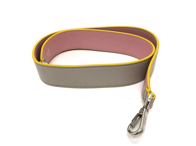 Fendi Gray Leather Chain/Shoulder Wallet Brown