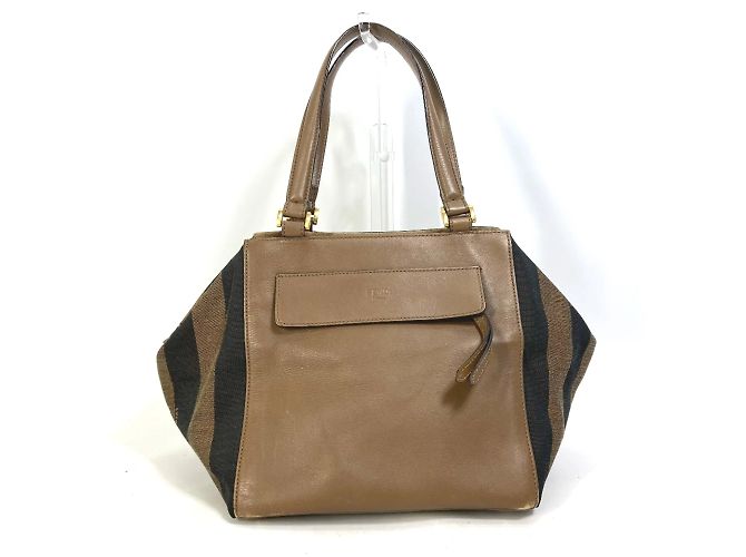 Bolsa de couro marrom Fendi 8BN251