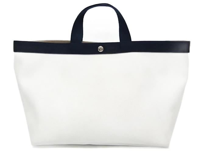 Autre Marque Hervé Chapelier Women's Handbag White Navy blue Cloth  ref.1472444