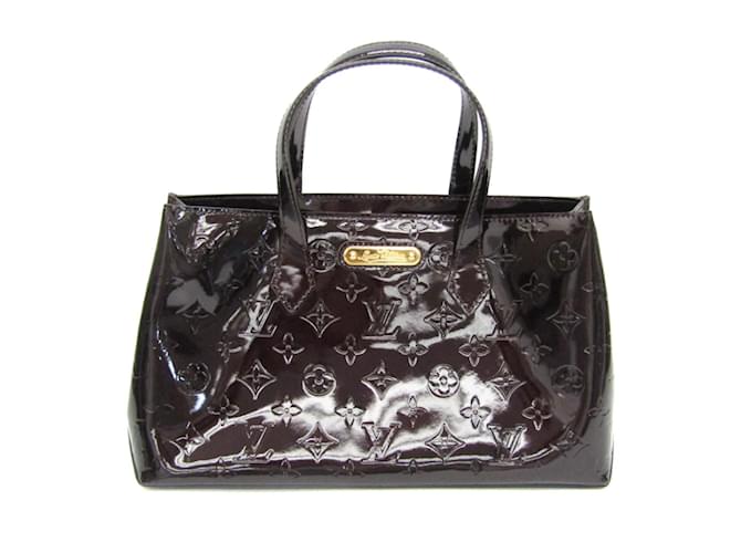 Louis Vuitton Monogram Vernis Wilshire PM Handbag Dark red Patent leather  ref.1472527