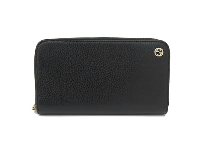 Gucci 509644 Portafoglio Lungo Interlocking G Nero Pelle  ref.1472615